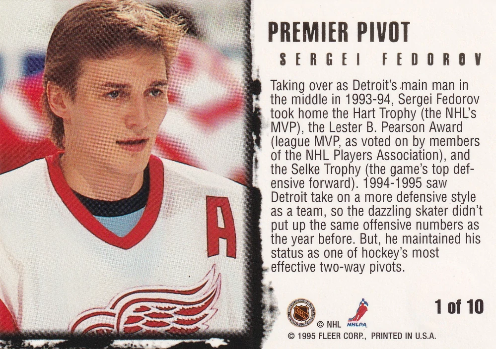 1995-96 Fleer Ultra - Sergei Fedorov - Premier Pivot Gold Medallion #1