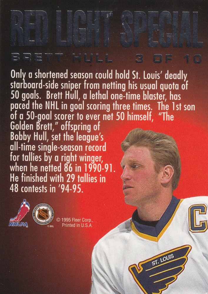 1995-96 Fleer Ultra - Brett Hull - Red Light Special #3
