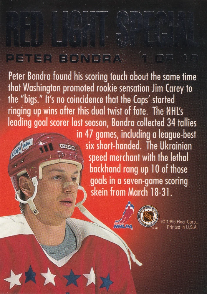 1995-96 Fleer Ultra - Peter Bondra - Red Light Special Gold Medallion #1