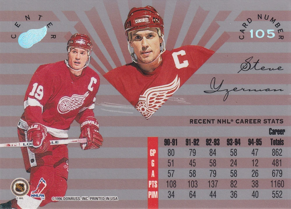 1995-96 Leaf Limited - Steve Yzerman #105