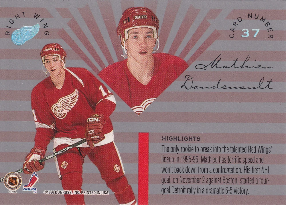1995-96 Leaf Limited - Mathieu Dandenault #37