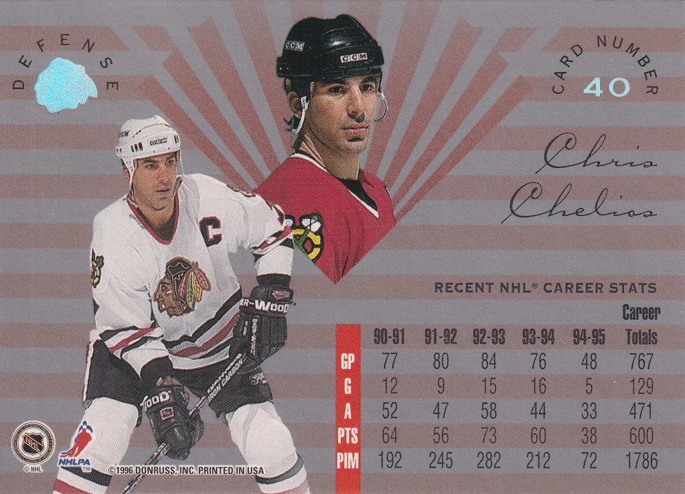 1995-96 Leaf Limited - Chris Chelios #40