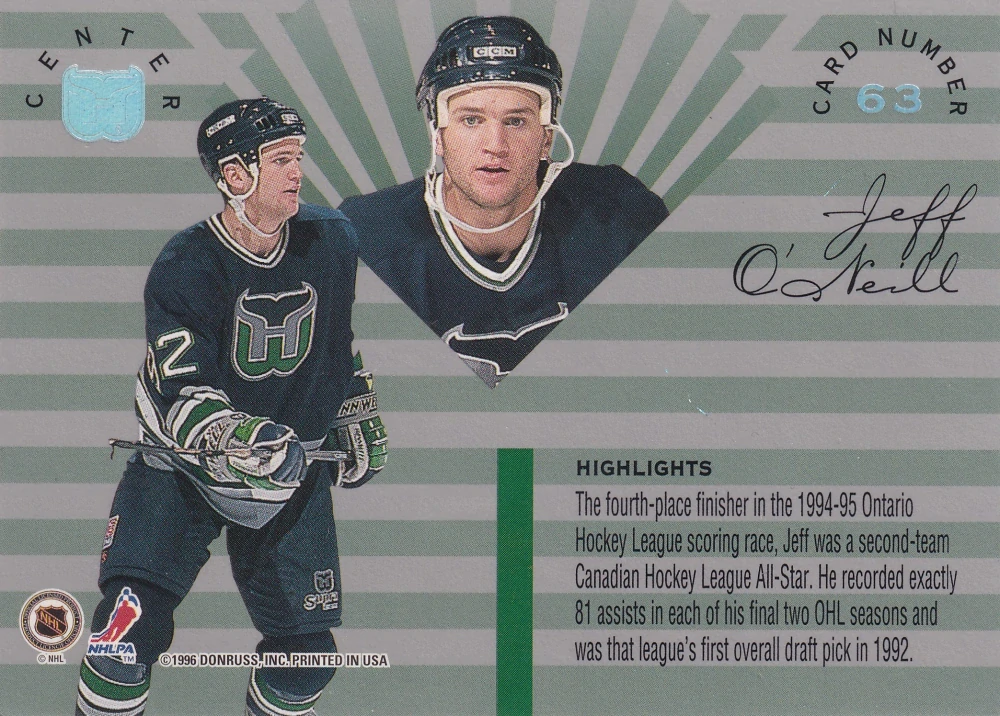 1995-96 Leaf Limited - Jeff O'Neill #63