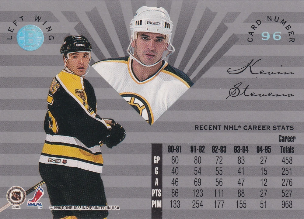 1995-96 Leaf Limited - Kevin Stevens #96