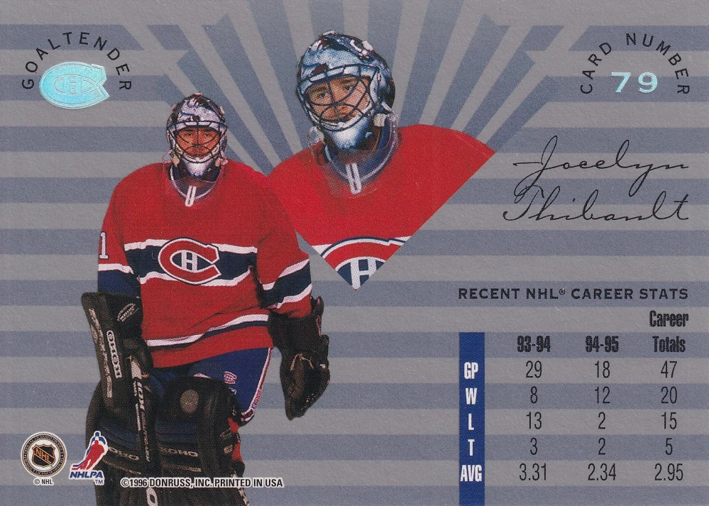 1995-96 Leaf Limited - Jocelyn Thibault #79
