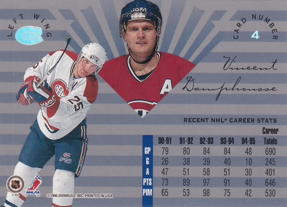 1995-96 Leaf Limited - Vincent Damphousse #4