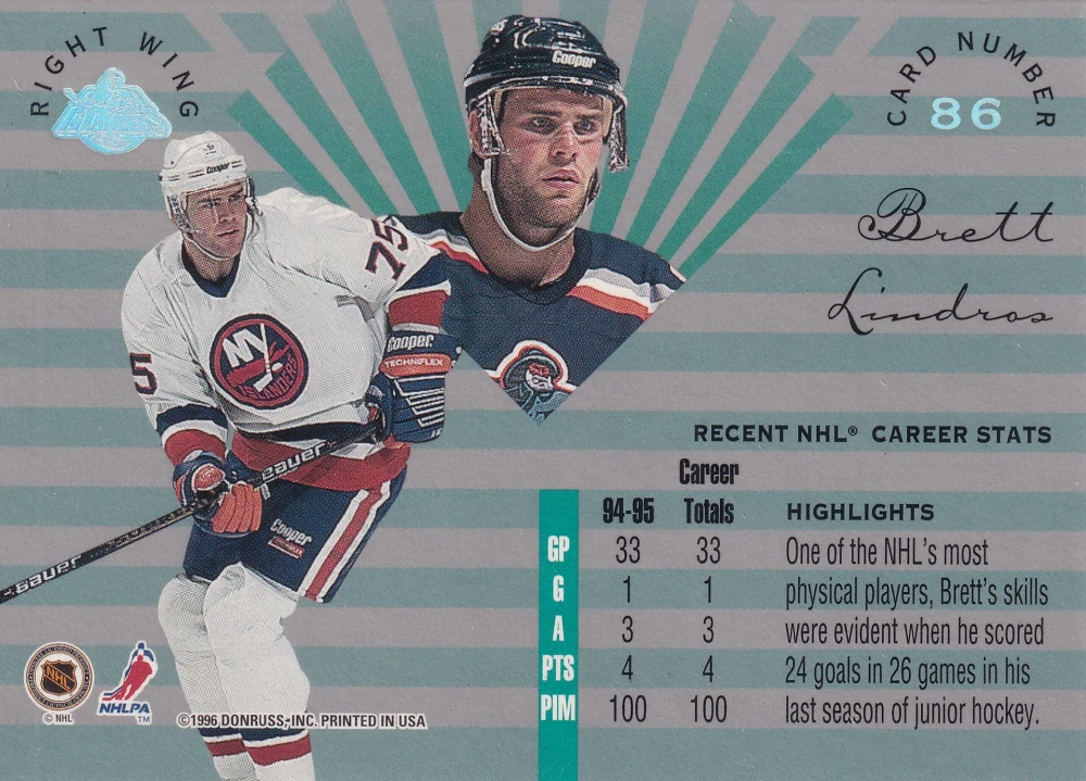 1995-96 Leaf Limited - Brett Lindros #86