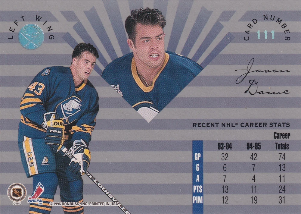 1995-96 Leaf Limited - Jason Dawe #111
