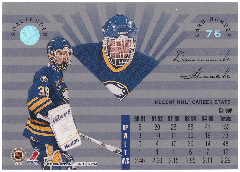 1995-96 Leaf Limited - Dominik Hašek #76