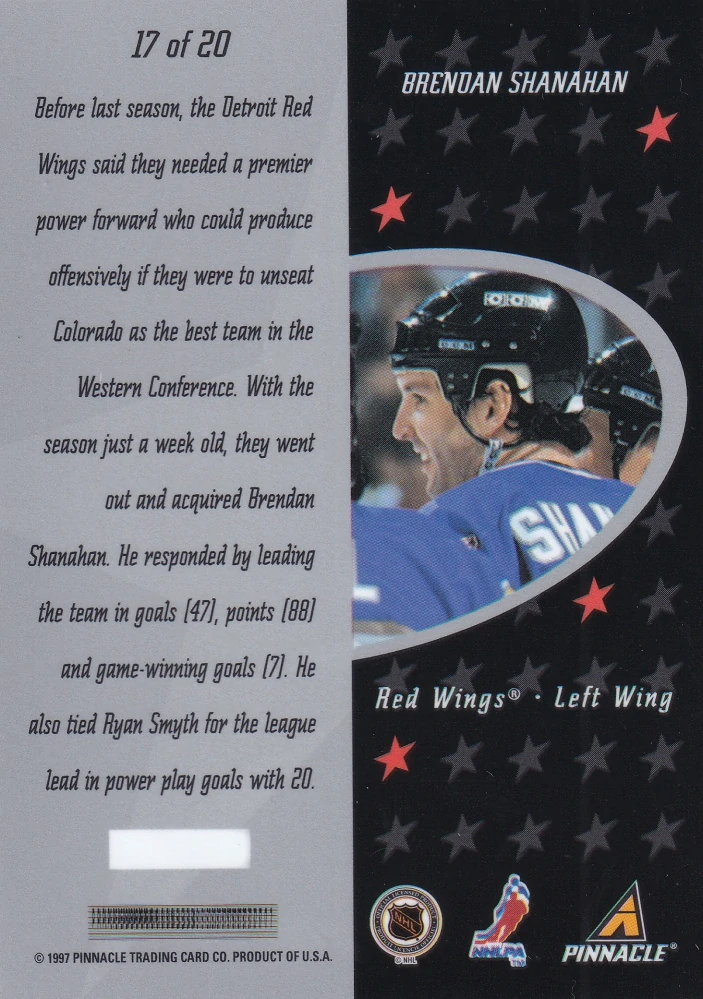 1997-98 Pinnacle Certified - Brendan Shanahan - Certified Team #17