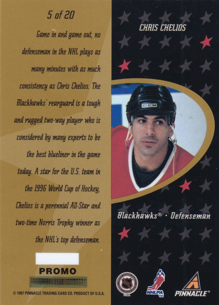 1997-98 Pinnacle Certified - Chris Chelios - Certified Gold Team Promo #5