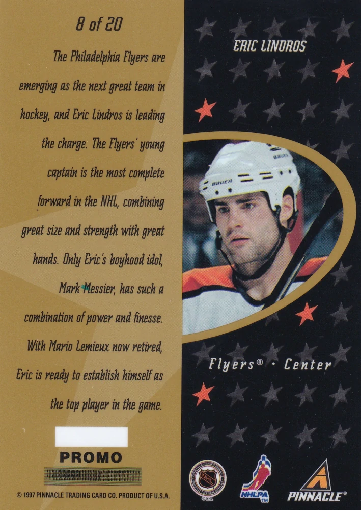 1997-98 Pinnacle Certified - Eric Lindros - Certified Gold Team Promo #8
