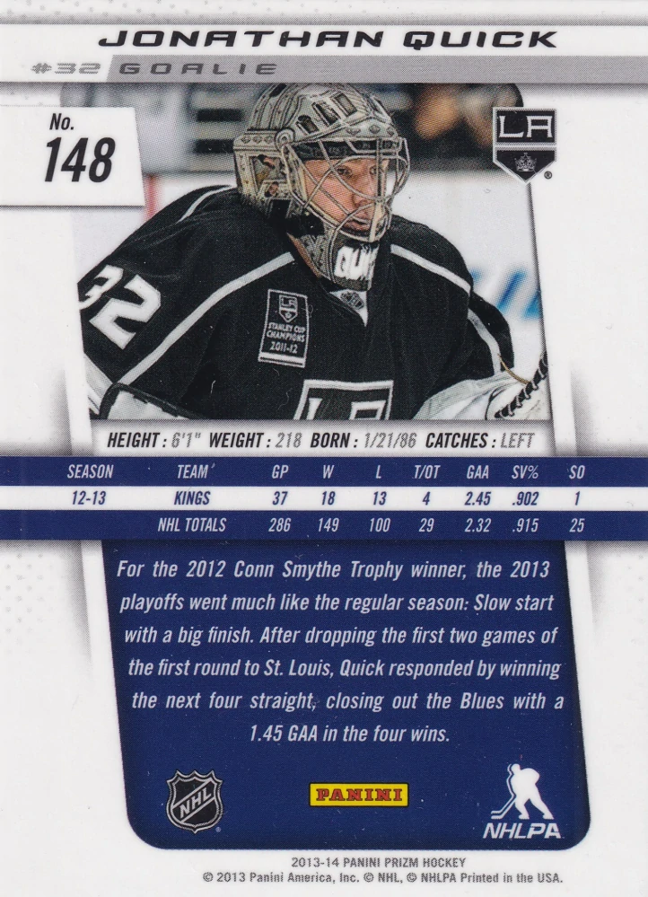 2013-14 Panini Prizm - Jonathan Quick #148