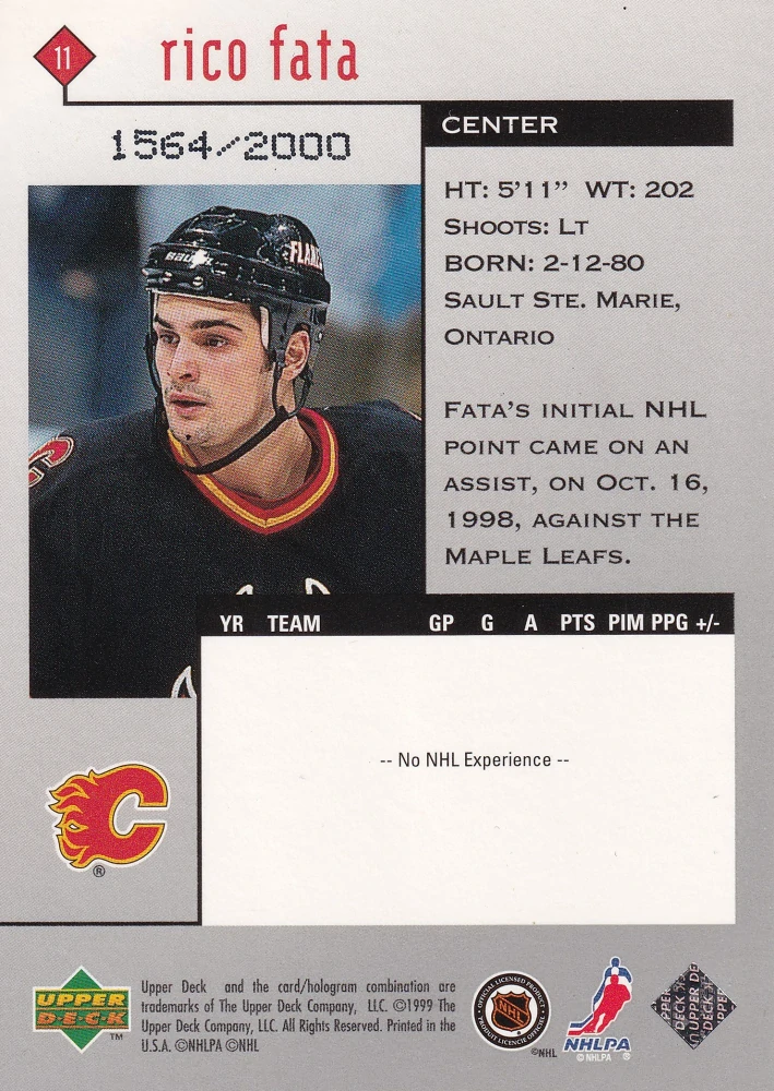 1998-99 UD Black Diamond - Rico Fata - Double Diamond /2000 #11