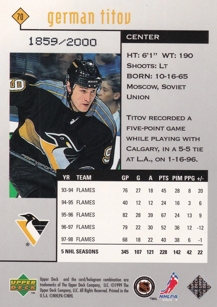 1998-99 UD Black Diamond - German Titov - Double Diamond /2000 #70