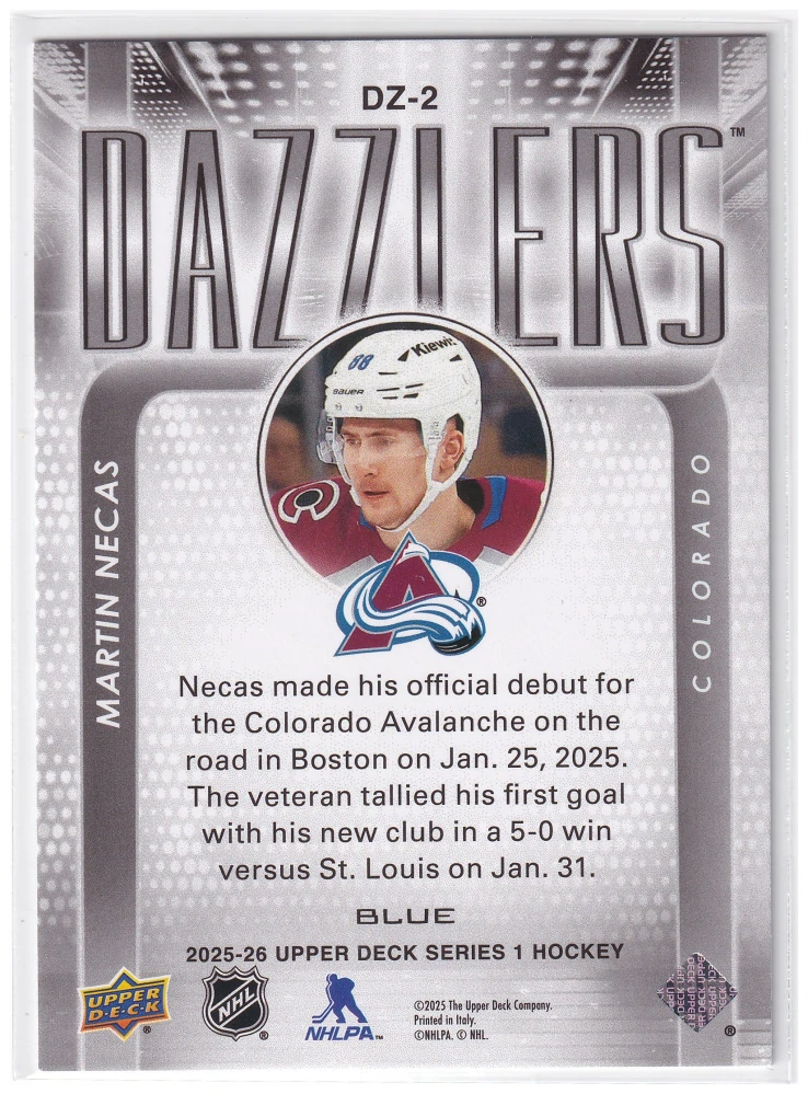 2025-26 UD Series 1 - Martin Nečas - Dazzlers Blue #DZ-2