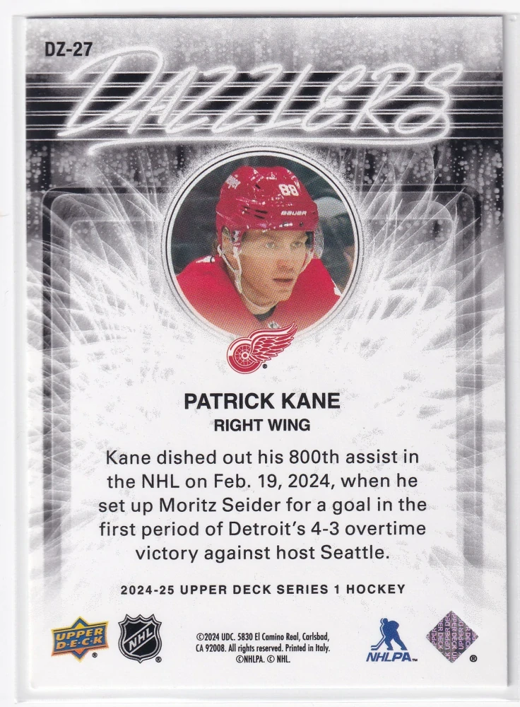 2024-25 UD Series 1 - Patrick Kane - Dazzlers Blue #DZ-27