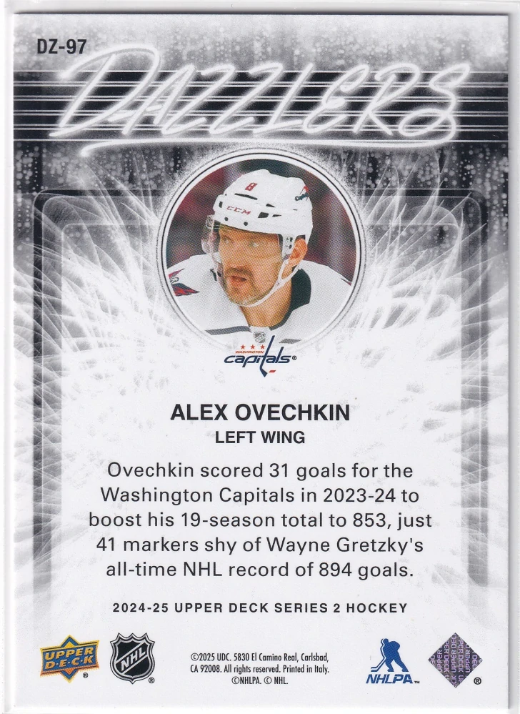 2024-25 UD Series 2 - Alex Ovechkin - Dazzlers Blue #DZ-97