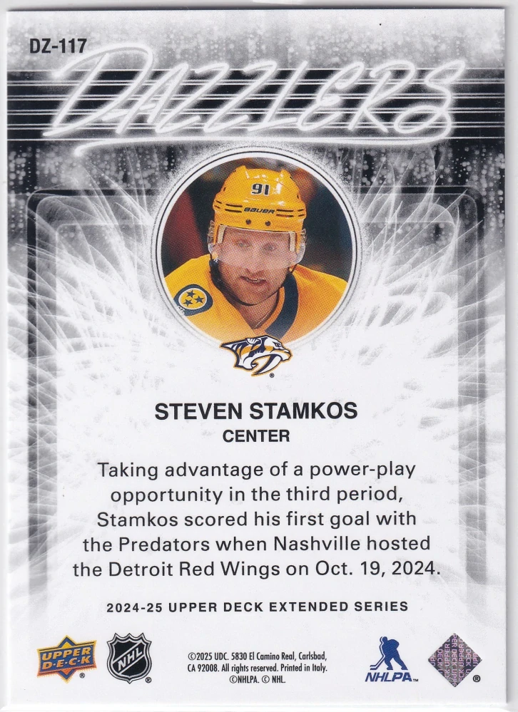 2024-25 UD Extended Series - Steven Stamkos - Dazzlers Blue #DZ-117