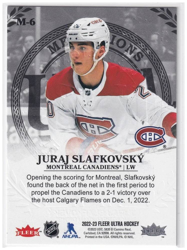 2022-23 UD Fleer Ultra - Juraj Slafkovský - Medallions #M-6