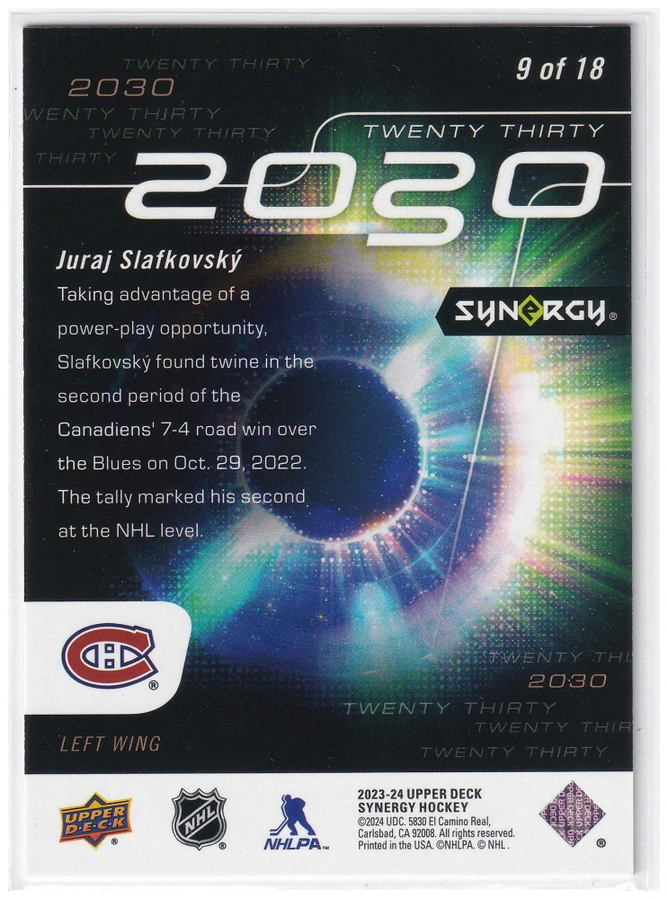 2023-24 UD Synergy - Juraj Slafkovský - 2030 #9