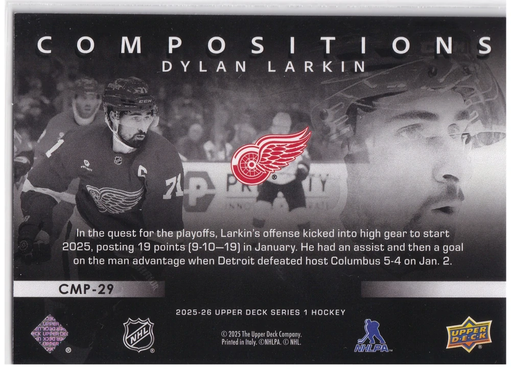 2025-26 UD Series 1 - Dylan Larkin - Compositions #CMP-29