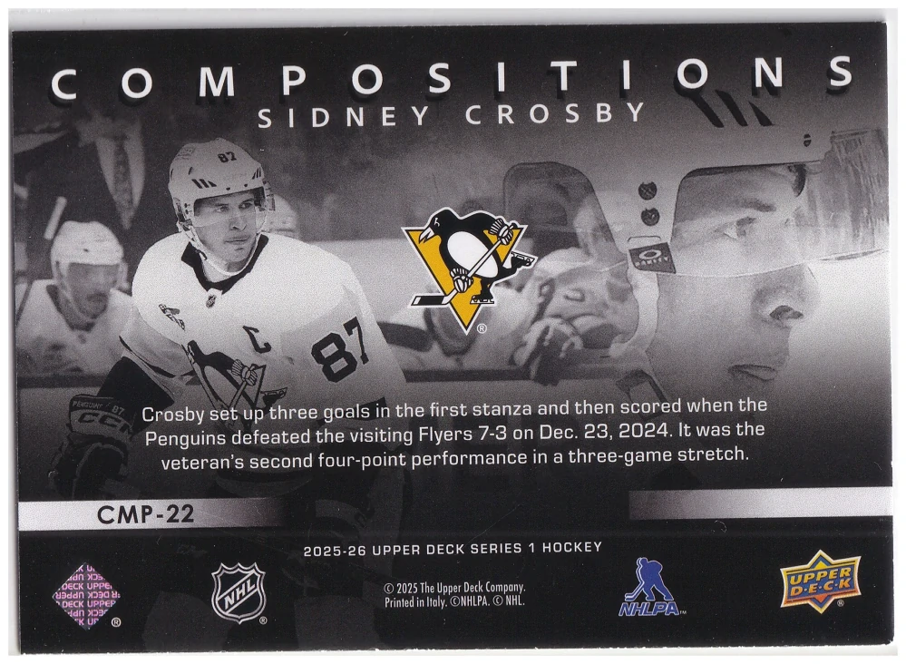 2025-26 UD Series 1 - Sidney Crosby - Compositions #CMP-22