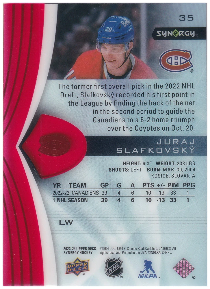 2023-24 UD Synergy - Juraj Slafkovský #35