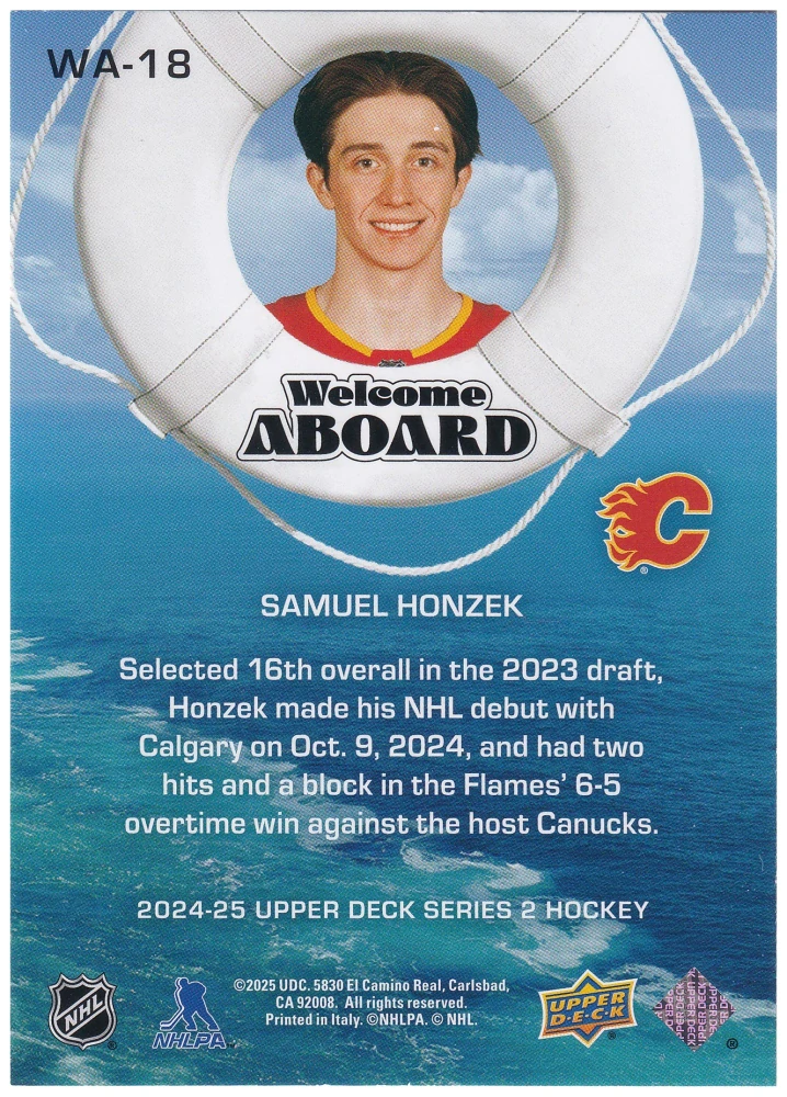 2024-25 UD Series 2 - Samuel Honzek - Welcome Aboard #WA-18