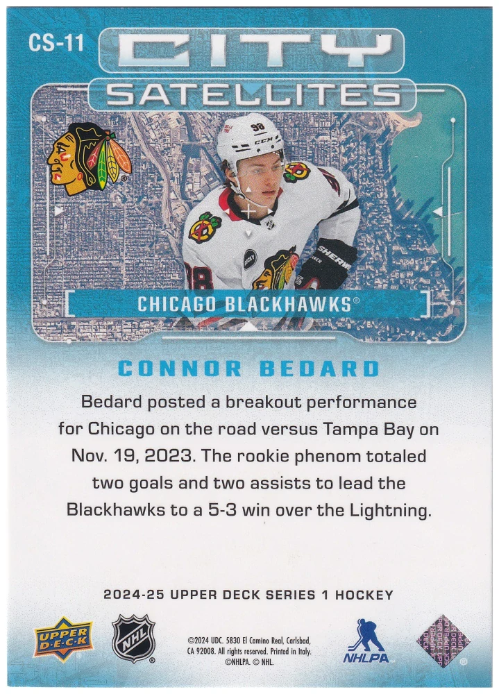 2024-25 UD Series 1 - Connor Bedard - City Satellites #CS-11