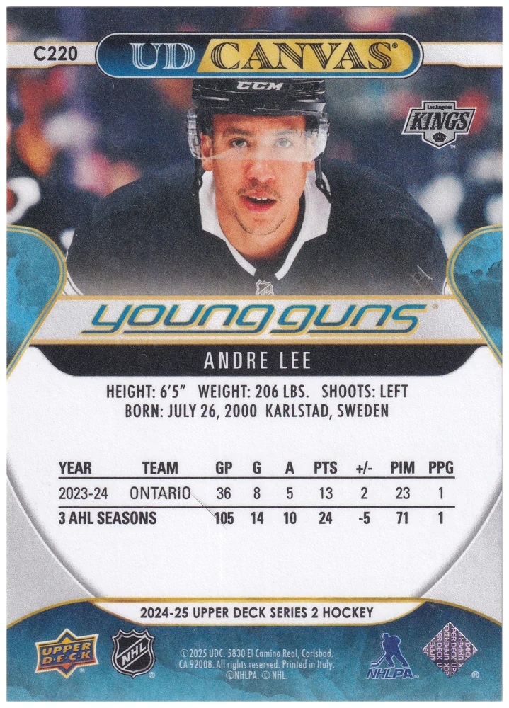2024-25 UD Series 2 - Andre Lee - Young Guns Canvas #C220