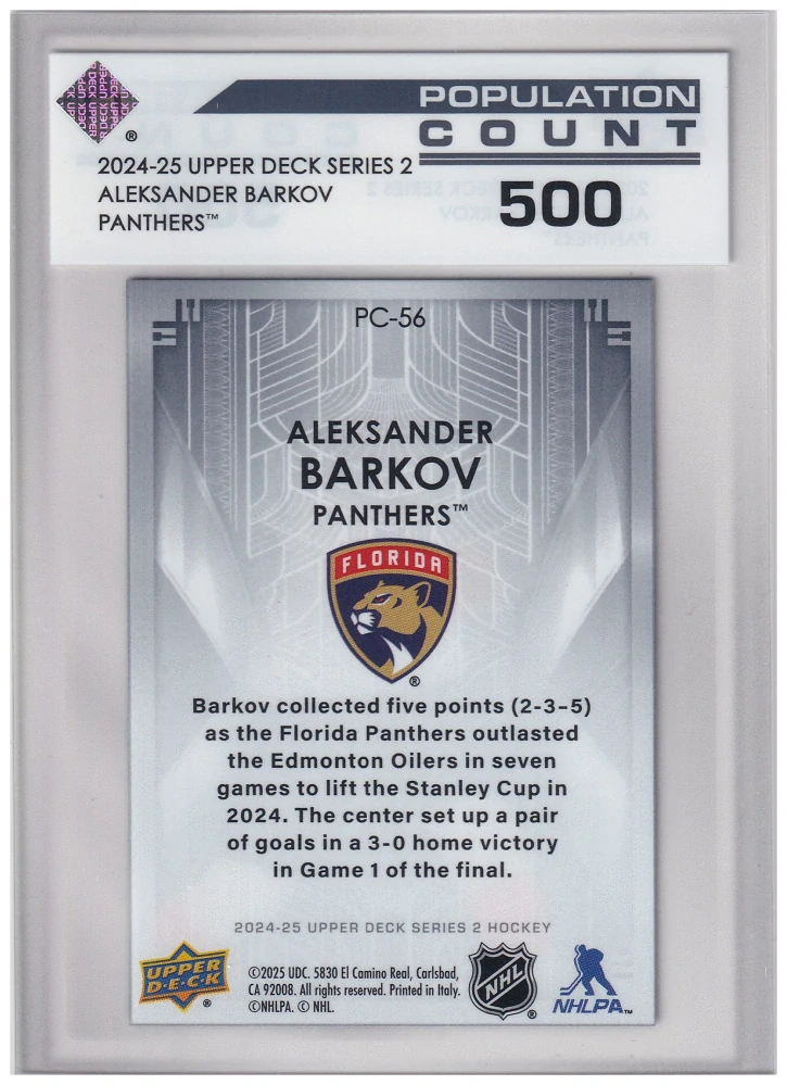 2024-25 UD Series 2 - Aleksander Barkov - Population Count 500 #PC-56