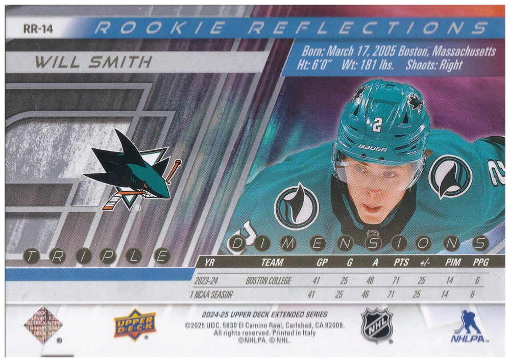 2024-25 UD Extended Series - Will Smith - Rookie Reflections #RR-14