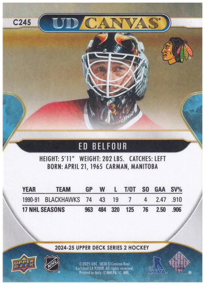 2024-25 UD Series 2 - Ed Belfour - Canvas Retired #C245