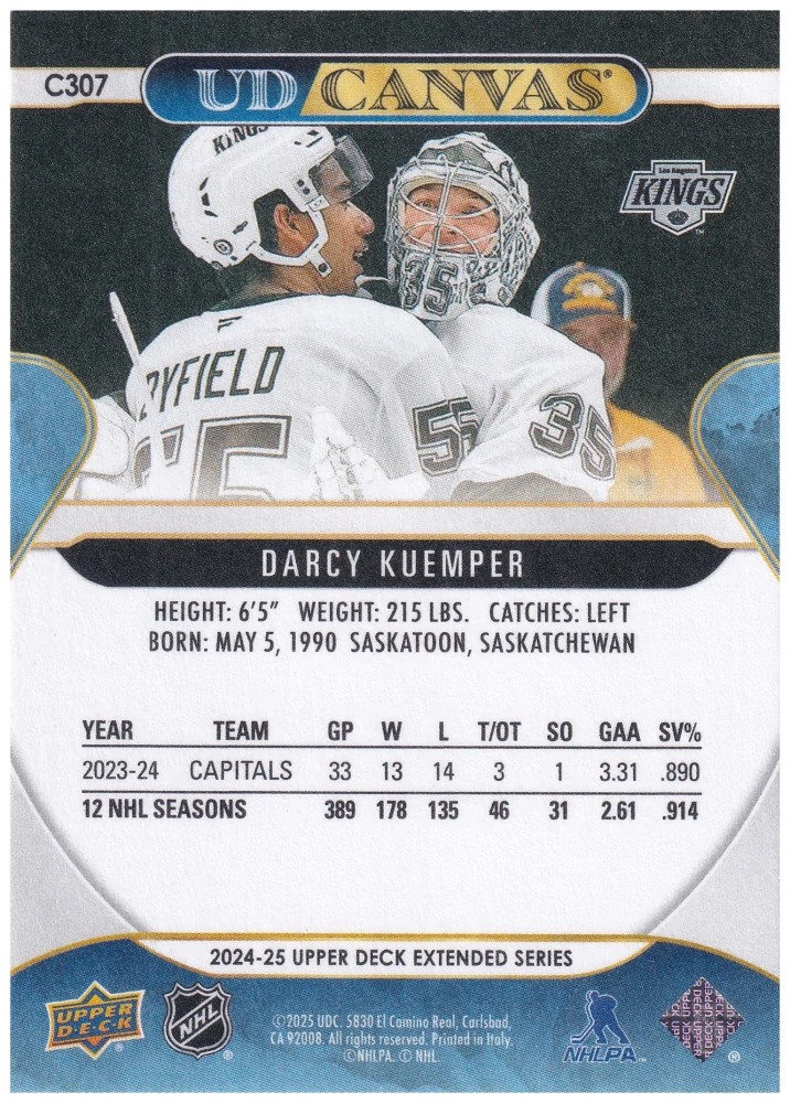 2024-25 UD Extended Series - Darcy Kuemper - Canvas #C307
