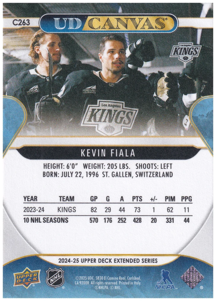 2024-25 UD Extended Series - Kevin Fiala - Canvas #C263