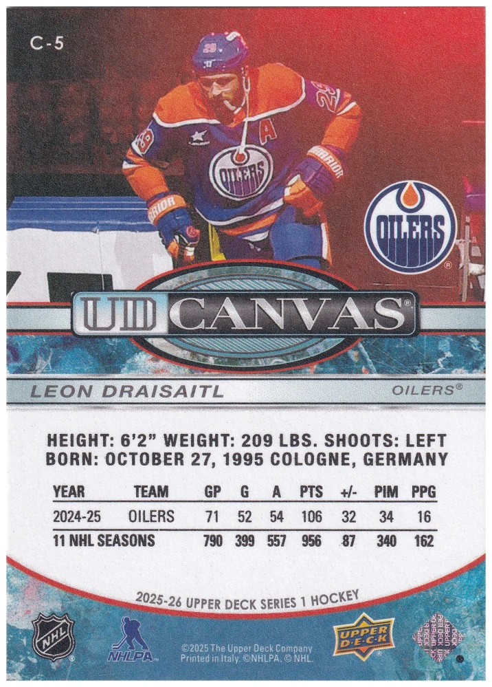 2025-26 UD Series 1 - Leon Draisaitl - Canvas #C-5