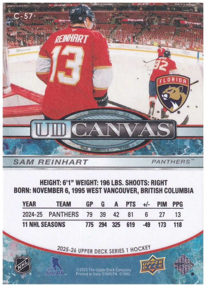 2025-26 UD Series 1 - Sam Reinhart - Canvas #C-57