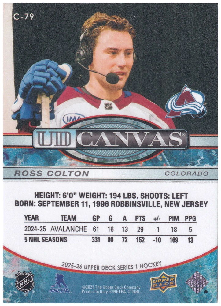 2025-26 UD Series 1 - Ross Colton - Canvas #C-79