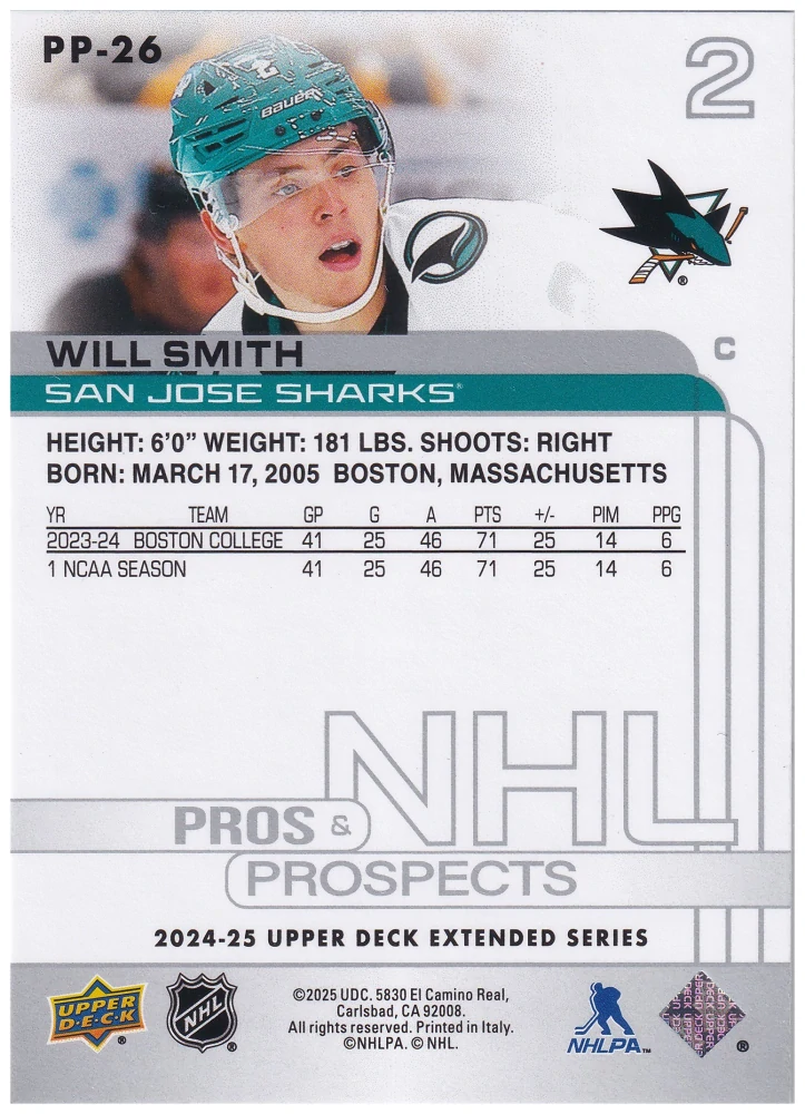 2024-25 UD Extended Series - Will Smith - Pros & Prospects #PP-26