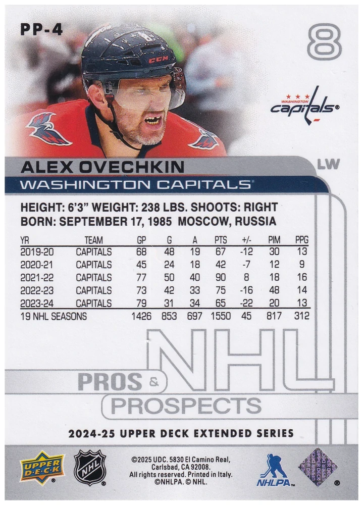 2024-25 UD Extended Series - Alex Ovechkin - Pros & Prospects #PP-4