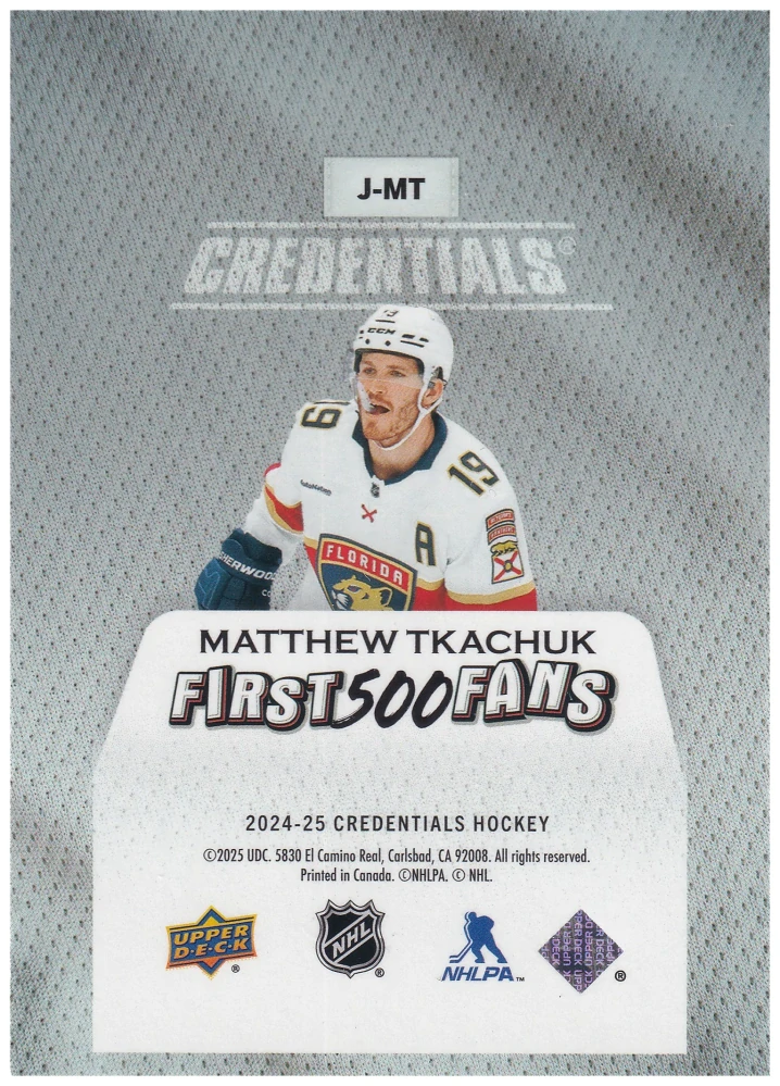 2024-25 UD Credentials - Matthew Tkachuk - Arena Giveaways Jerseys #J-MT