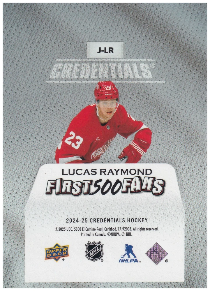 2024-25 UD Credentials - Lucas Raymond - Arena Giveaways Jerseys #J-LR