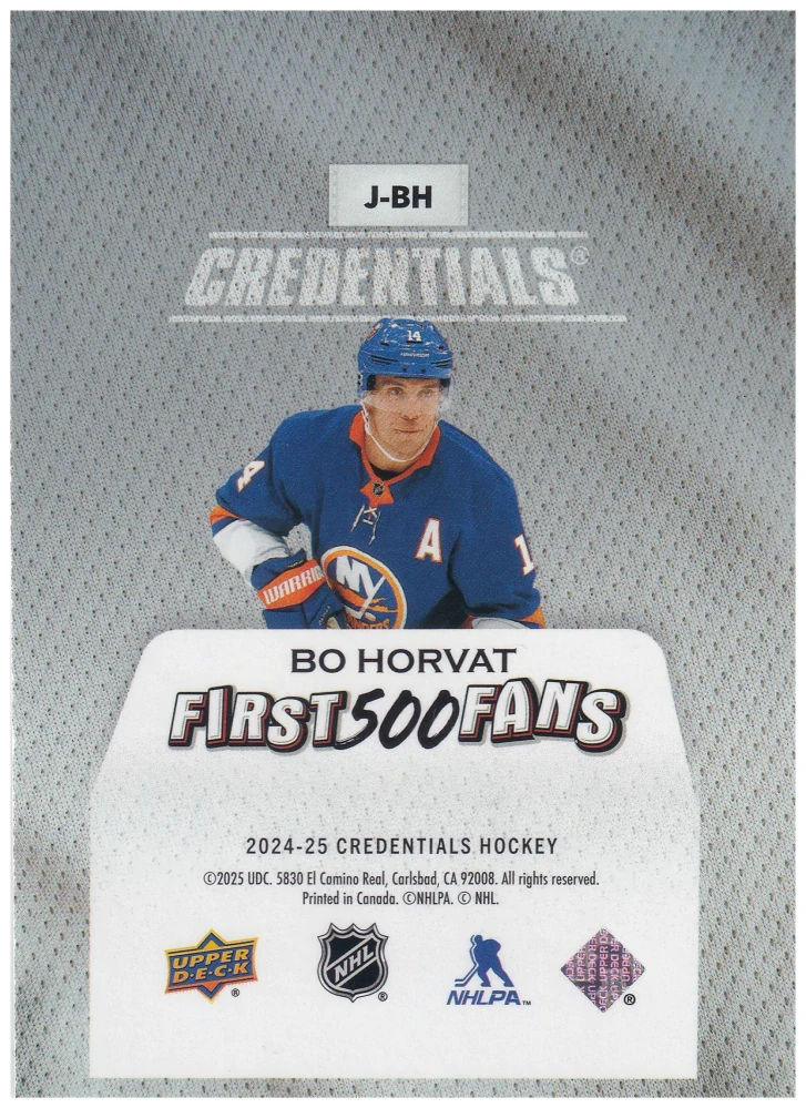 2024-25 UD Credentials - Bo Horvat - Arena Giveaways Jerseys #J-BH
