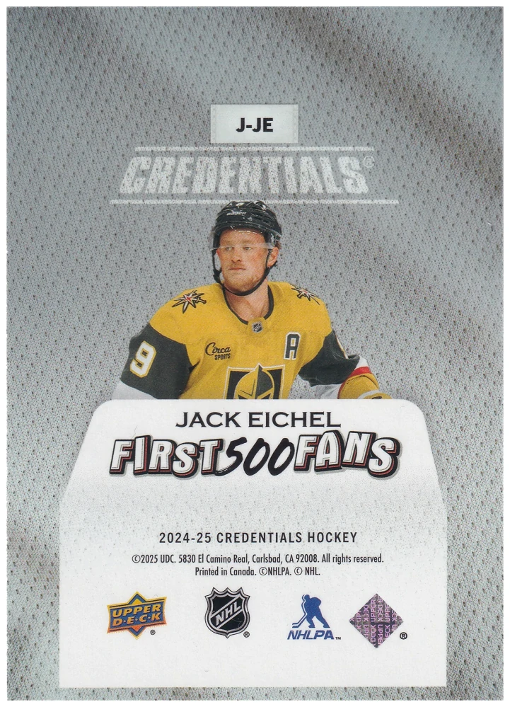 2024-25 UD Credentials - Jack Eichel - Arena Giveaways Jerseys #J-JE