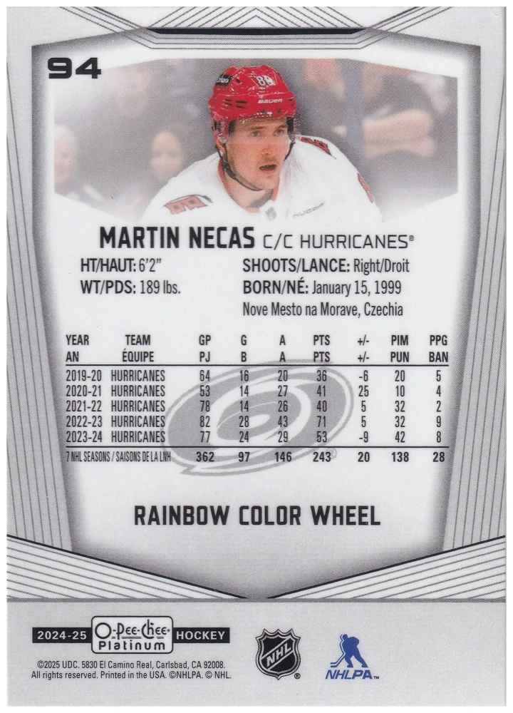 2024-25 UD O-Pee-Chee Platinum - Martin Nečas - Rainbow Color Wheel #94