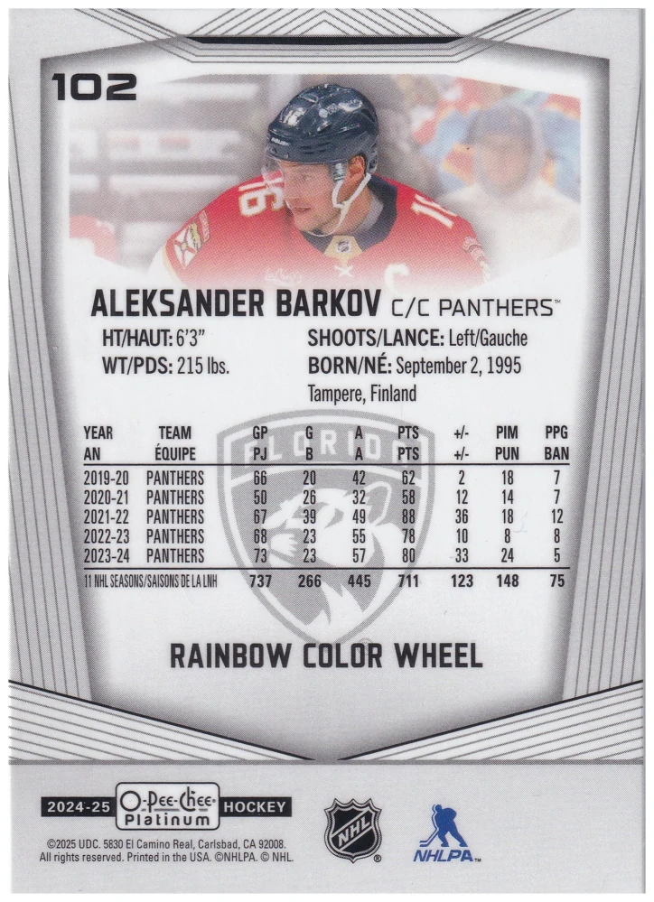 2024-25 UD O-Pee-Chee Platinum - Aleksander Barkov - Rainbow Color Wheel #102