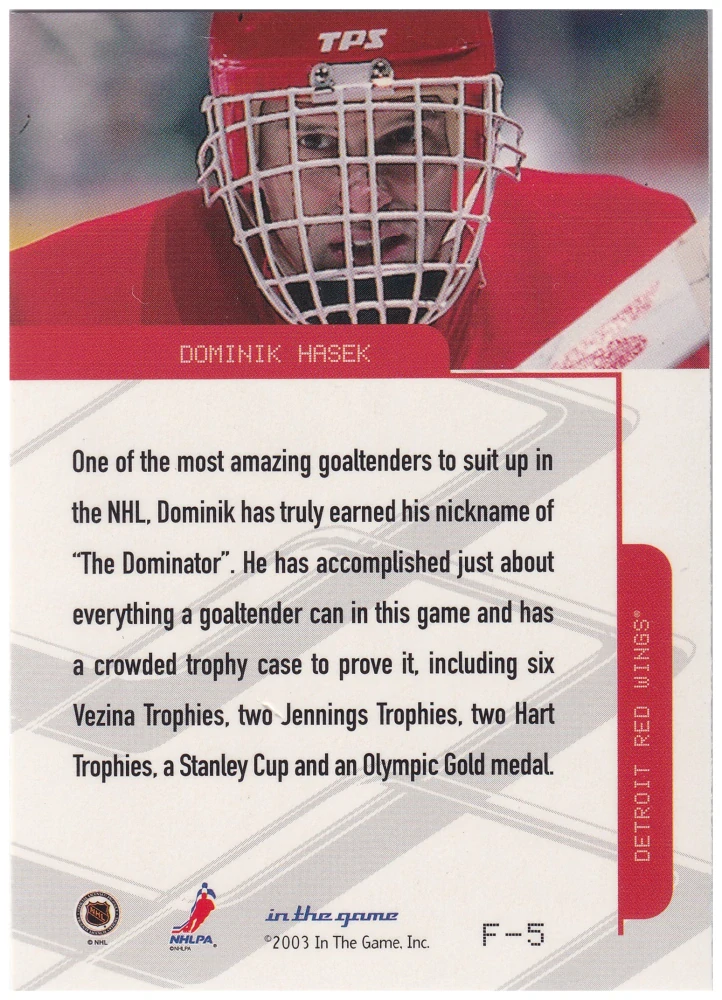 2003-04 ITG Toronto Star - Dominik Hašek - Foil #F-5