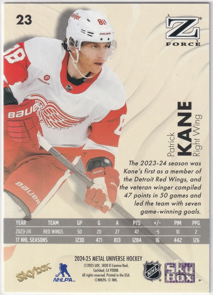 2024-25 UD Skybox Metal Universe - Patrick Kane - Z-Force #23