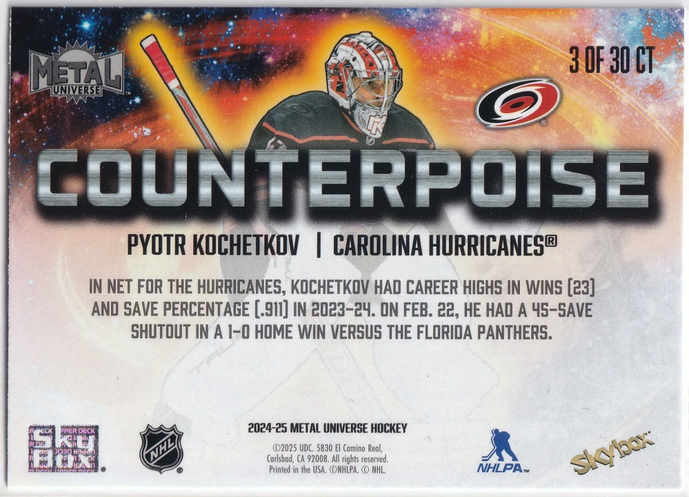 2024-25 UD Skybox Metal Universe - Pyotr Kochetkov - Counterpoise #3